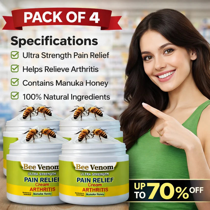 India's No.1 Bee Venom Pain Relief Cream (Buy 1 Get 3 Free)